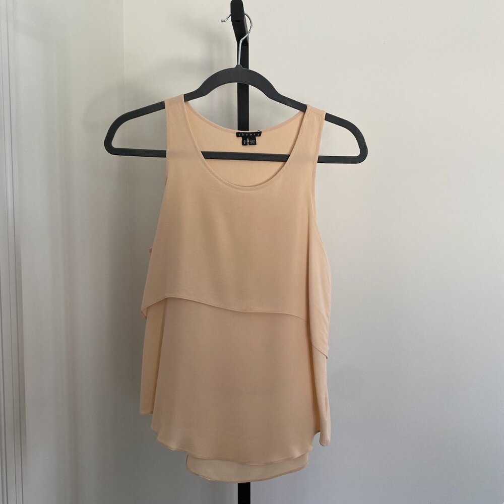 Theory - Silk Tiered Tank Top - Pink
